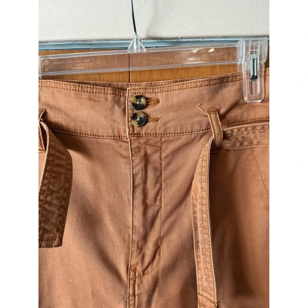 Cabi Womens Cargo Utility Cropped Pants 6 Belted Waist Fashion Modern Terracotta - Picture 4 of 11
